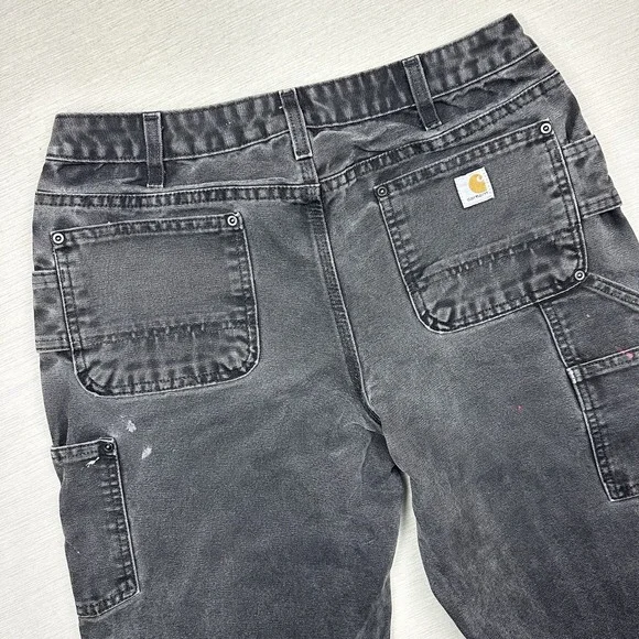 Vtg Y2K Carhartt Double Knee Carpenter Pants Womens 8 Relaxed Fit Black 32x29.5 - Picture 10 of 16